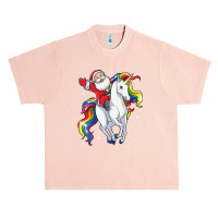 Santa Riding Unicorn T Shirt Christmas Gifts Rainbow Space Xmas Gifts  Urban Heavy T-shirt | Artistshot