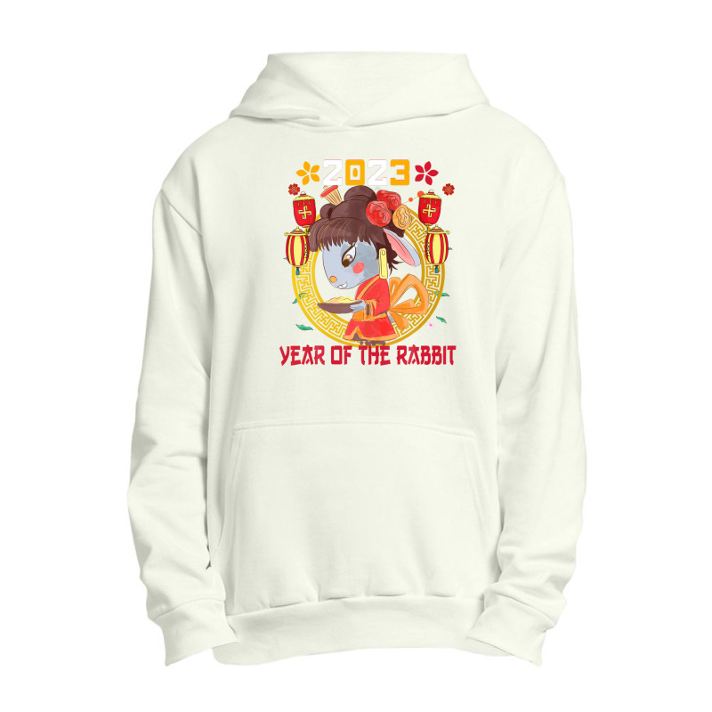 Happy Lunar New Year 2023 Cute Chinese Rabbit Decorations Urban Pullover Hoodie | Artistshot