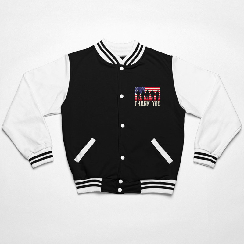 Patriotic American Flag Thank You Women Kid Girl Boy Bomber Jacket | Artistshot