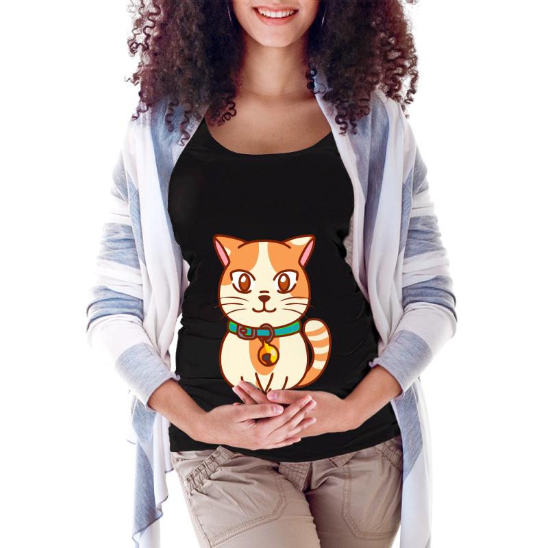 Cute Chibi Cat Maternity Scoop Neck T-shirt by DC47 | Artistshot