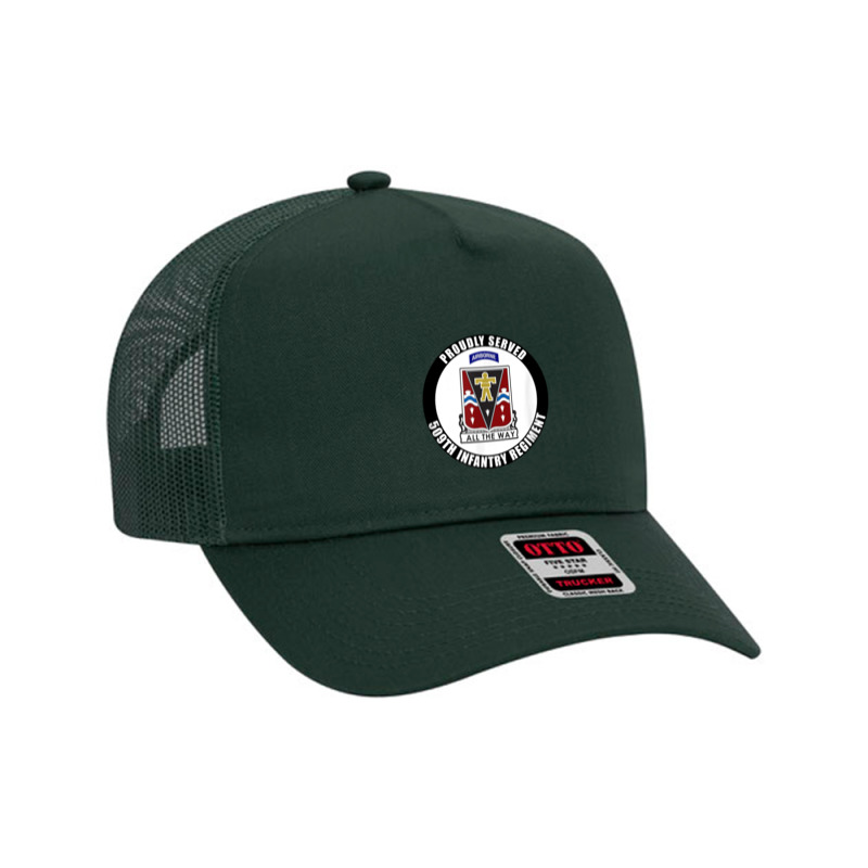 Proudly Served 509th Infantry Regiment Airborne Army Veteran T Shirt Mesh Back Trucker Hat by cm-arts | Artistshot