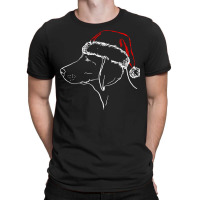 Weimaraner T  Shirt Weimaraner Dog With Santa Hat T  Shirt T-shirt | Artistshot