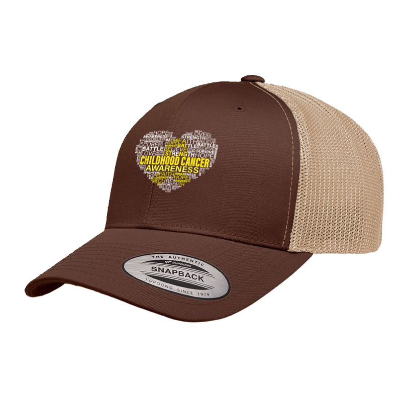 Childhood Cancer Awareness Heart Support Strong Warrior T Shirt Retro Trucker Cap | Artistshot