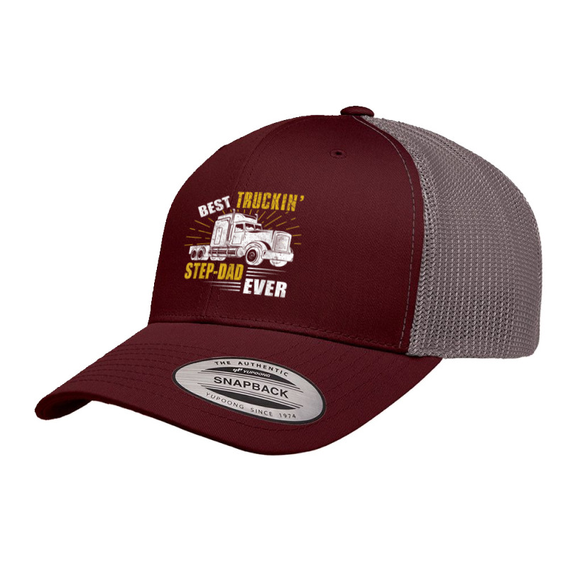 Trucker Best Truckin Stepdad Ever Trucker Funny Fathers Day Retro Trucker Cap by urethrapricey | Artistshot