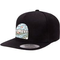 Camping 5 Panel Snapback Cap | Artistshot