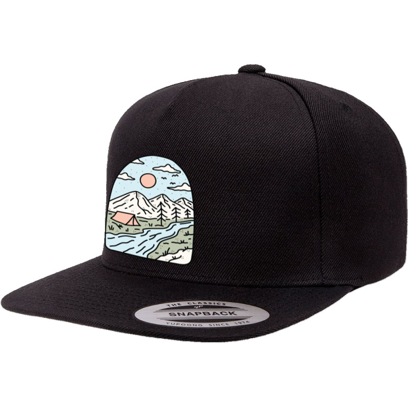 Camping 5 panel snapback cap by Quilimo | Artistshot