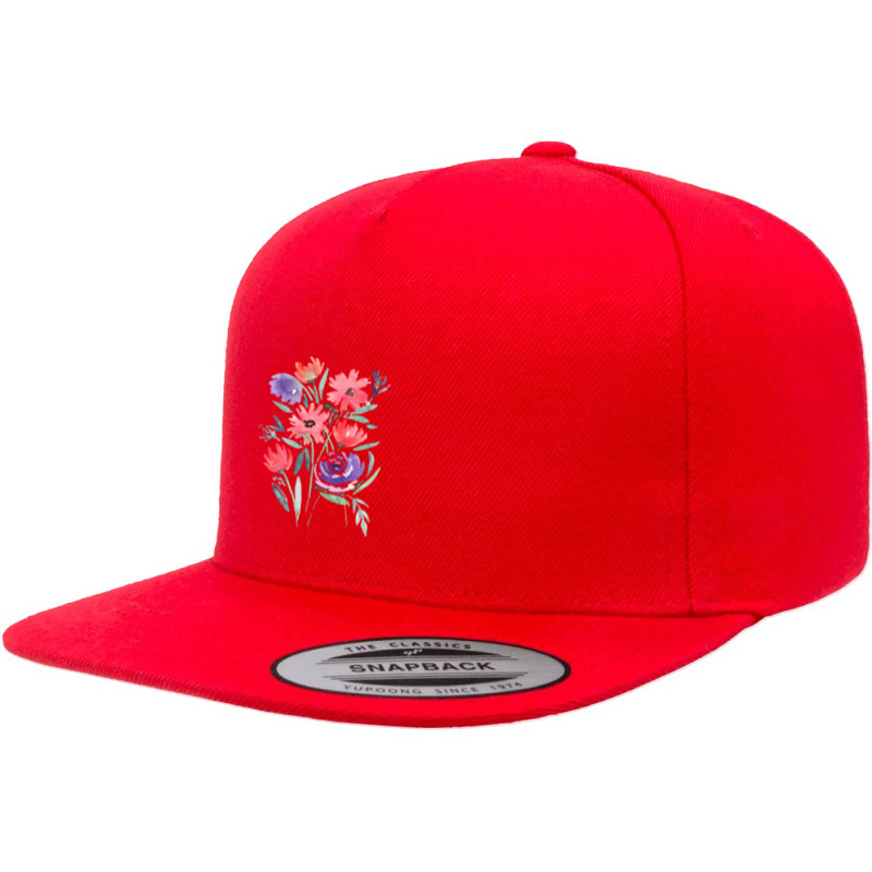 Cute Flowers 5 panel snapback cap by Art by rose | Artistshot