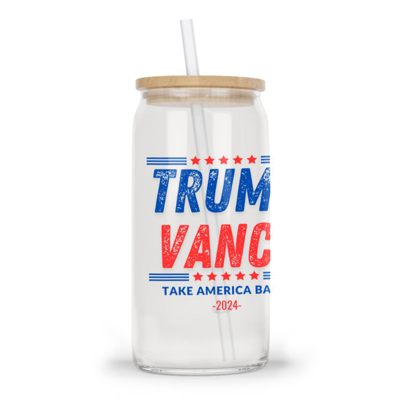 Trump Vance 2024 Donald Trump J.d. Vance Take Amer Glass Tumbler | Artistshot