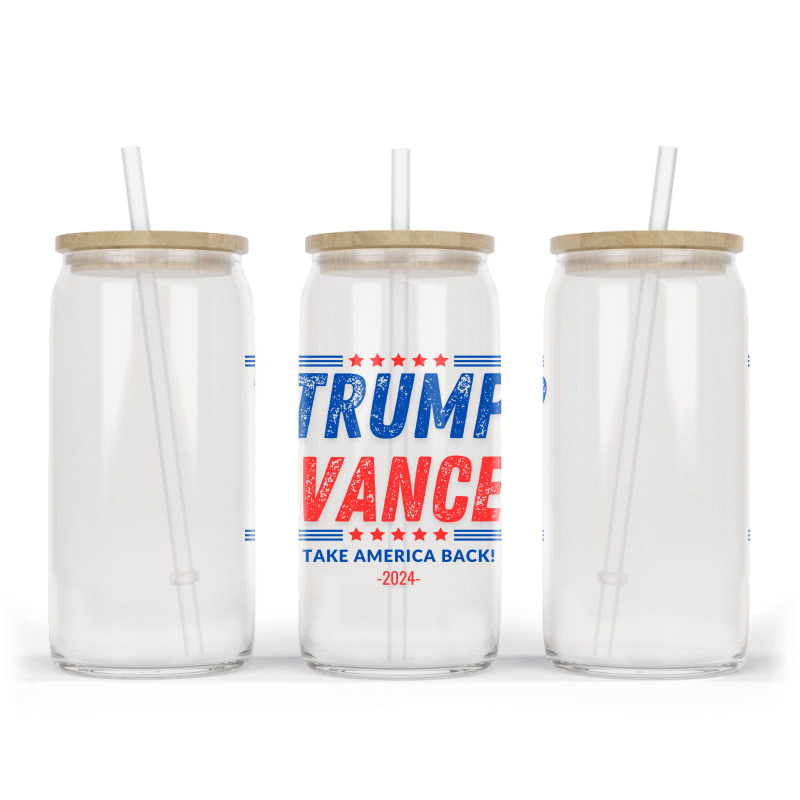 Trump Vance 2024 Donald Trump J.d. Vance Take Amer Glass Tumbler | Artistshot