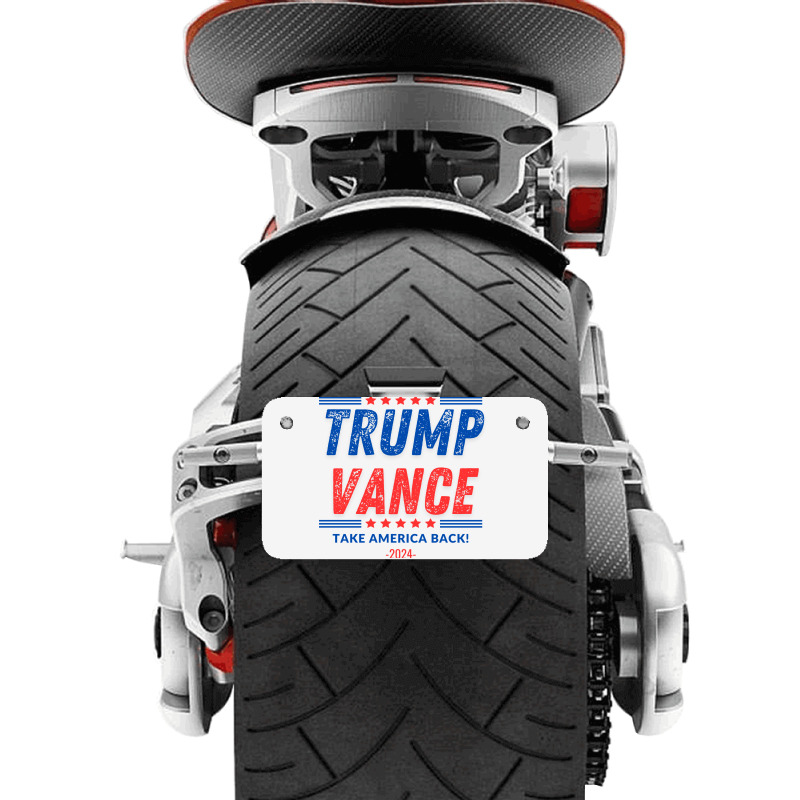 Trump Vance 2024 Donald Trump J.d. Vance Take Amer Motorcycle License Plate | Artistshot