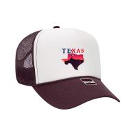 State Of Texas Map With State Flag Foam Trucker Hat | Artistshot