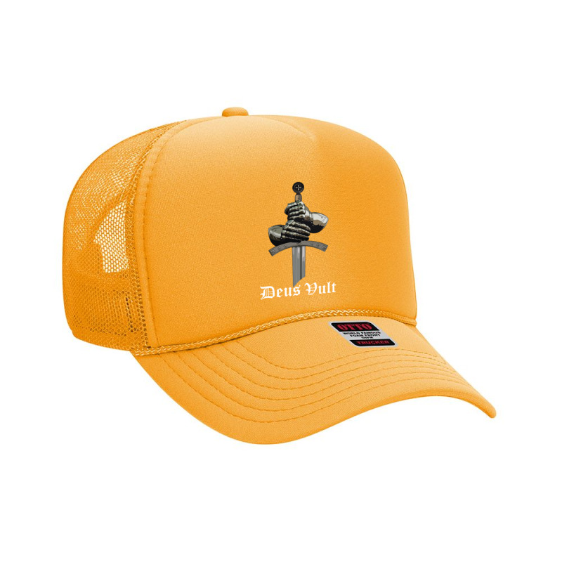 Deus Vult   Catholic Crusader Templar Knight   Sword & Armor Long Slee Foam Trucker Hat | Artistshot