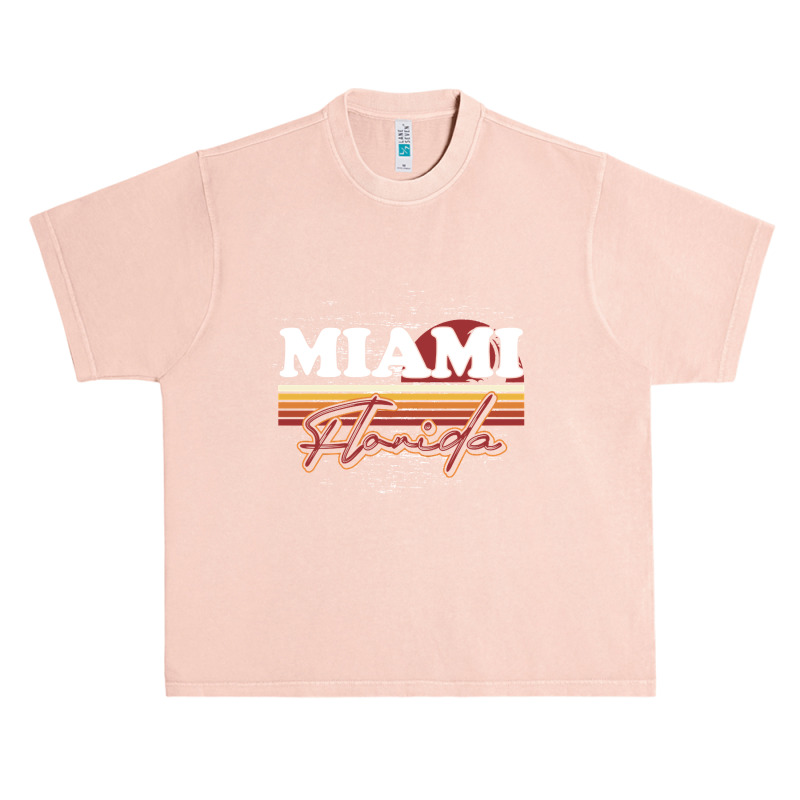 Fl Miami Retro Sunset Summer Florida State Florida Urban Heavy T-shirt | Artistshot