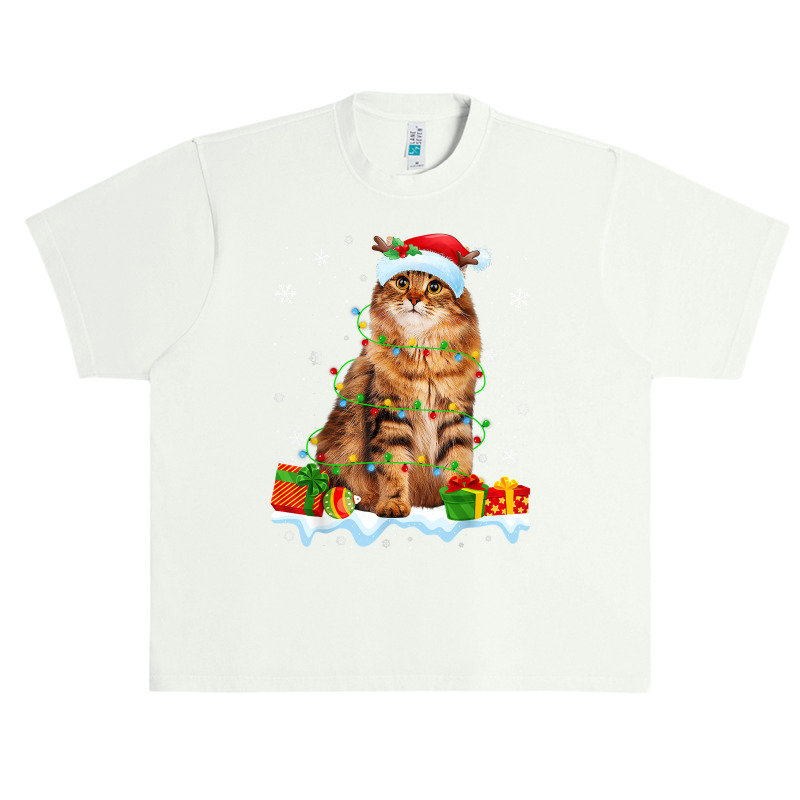 Siberian Cat Christmas Lights Funny Cat Lover Xmas T Shirt Urban Heavy T-shirt by mosesswabyhi | Artistshot