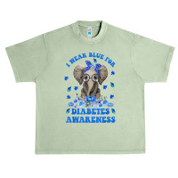 I Wear Blue For Diabetes Awareness Elephant Warrior Women T Shirt Urban Heavy T-shirt | Artistshot