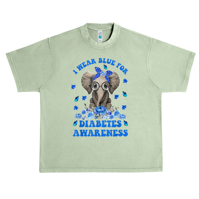 I Wear Blue For Diabetes Awareness Elephant Warrior Women T Shirt Urban Heavy T-shirt | Artistshot