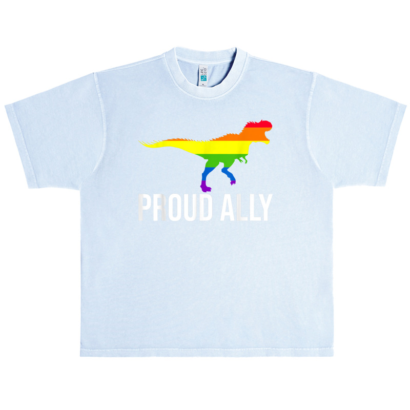 Proud Ally Pride Shirt Gay Lgbt Day Month Dino Rainbow Urban Heavy T-shirt | Artistshot