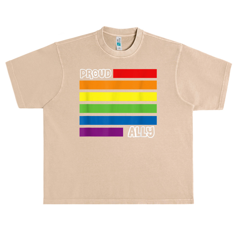 Proud Ally Pride Shirt Gay Lgbt Day Month Flag Rainbow Urban Heavy T-shirt | Artistshot