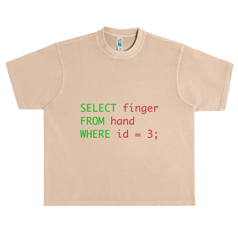 Sql Query Humor Select Finger From Hand Where Id = 3 Urban Heavy T-shirt by rastyrocl | Artistshot