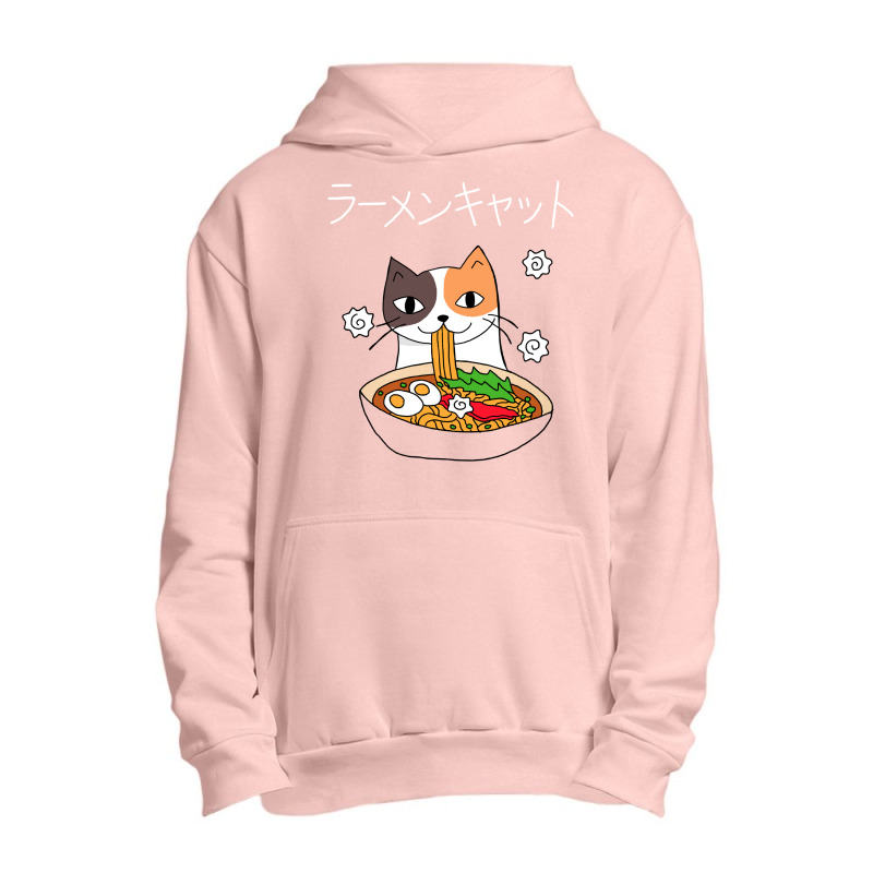 Ramen Cat (tortoiseshell, White Text) Urban Pullover Hoodie by JohnDavidMay | Artistshot