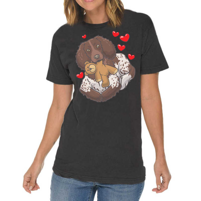 Soft Toy T  Shirt German Spaniel With Stuffed Animal And Hearts T  Shi Vintage T-shirt | Artistshot