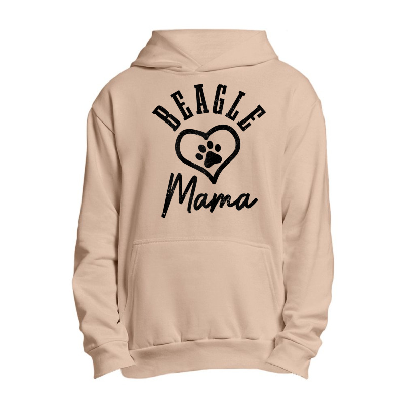 Womens Beagle Mama Heart Paw Funny Cute Dog Lover Beagle Mom Urban Pullover Hoodie | Artistshot