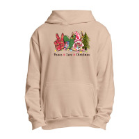 Peace Love Christmas Urban Pullover Hoodie | Artistshot