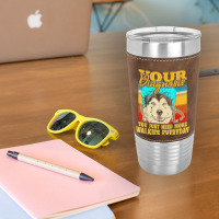 Alaskan Klee Kai Malamute Siberian Husky Dog Walking Humor Leatherette Tumbler | Artistshot