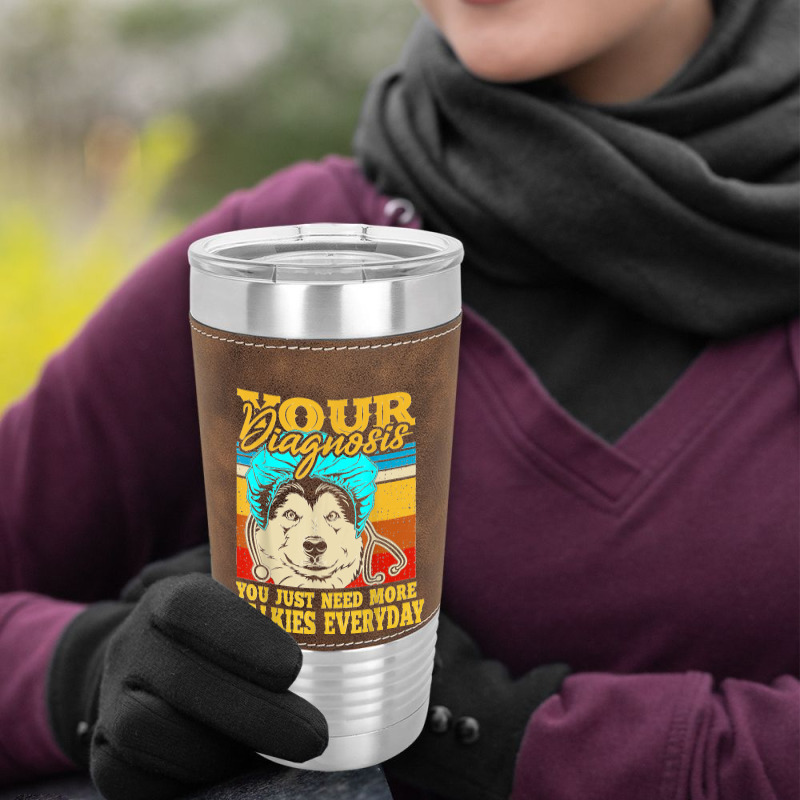 Alaskan Klee Kai Malamute Siberian Husky Dog Walking Humor Leatherette Tumbler | Artistshot