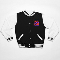 Thicc And Tired Of These Bitches Retro Groovy Wavy Bomber Jacket | Artistshot