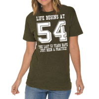 54th Birthday Life Begins At 54 White Vintage T-shirt | Artistshot