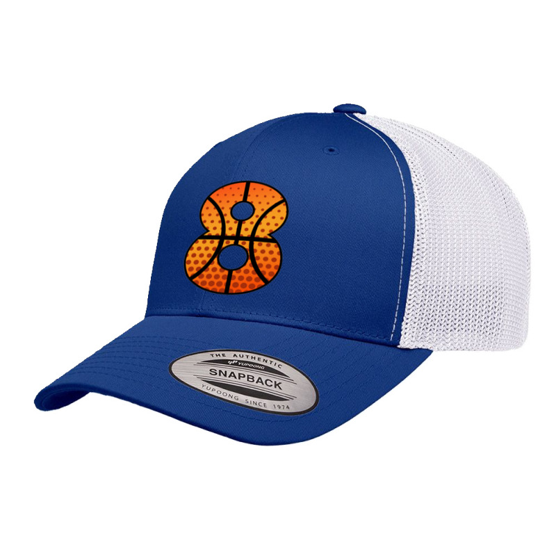 Basketball Number Eight Retro Trucker Cap by nbobatiga | Artistshot