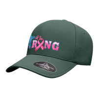 Strong With Cross Ribbon Seamless Cap | Artistshot