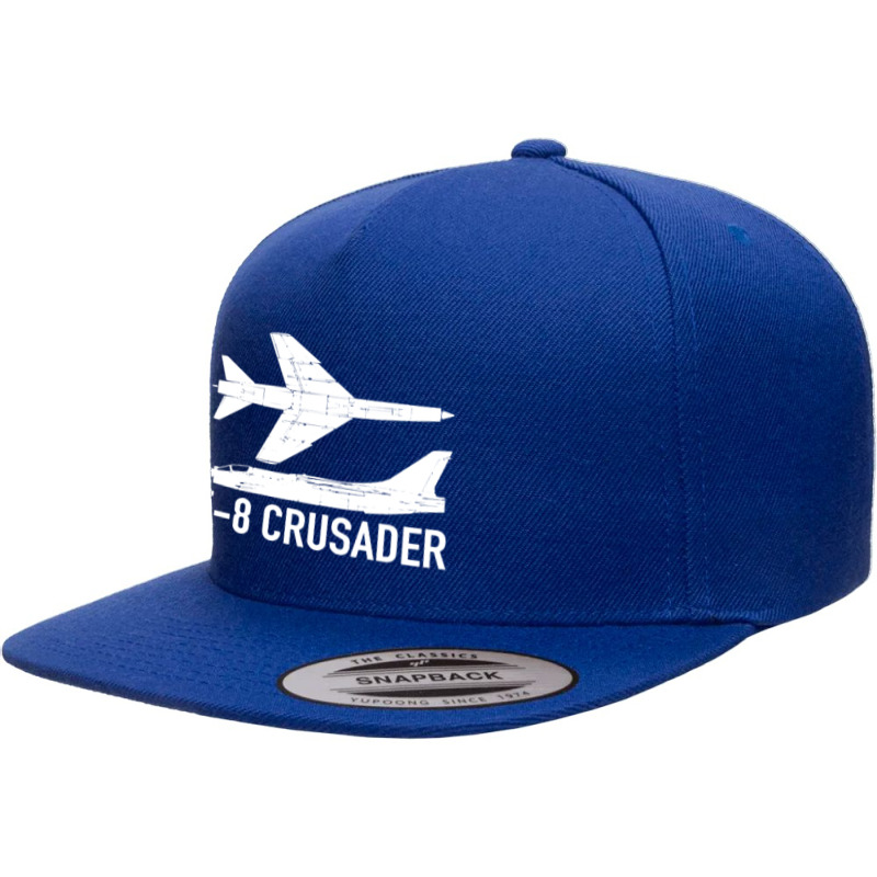 F8 Crusader Jet Fighter Plane 5 Panel Snapback Cap | Artistshot