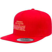 Private Detective I Do Precision Guesswork. Funny Gift 5 Panel Snapback Cap | Artistshot