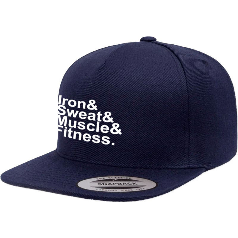 Iron & Sweat & Muscle & Fitness 5 Panel Snapback Cap | Artistshot