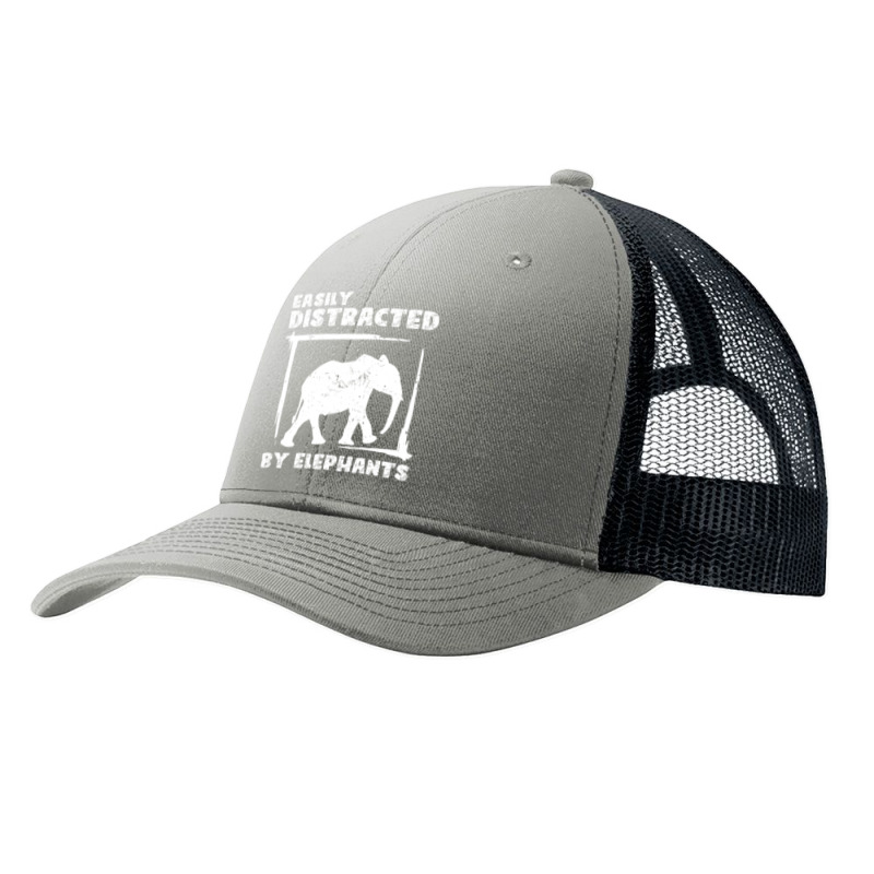 Easily Distracted By Elephants | Funny Zoo Pa Trucker Cap | Artistshot