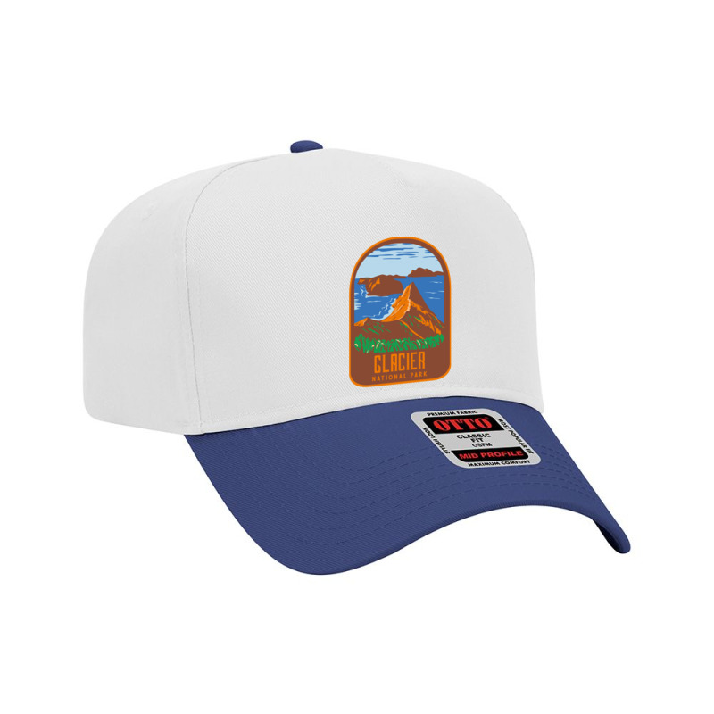 Glacier National Park Retro Adjustable Baseball Cap by BILLYJOHNSON | Artistshot