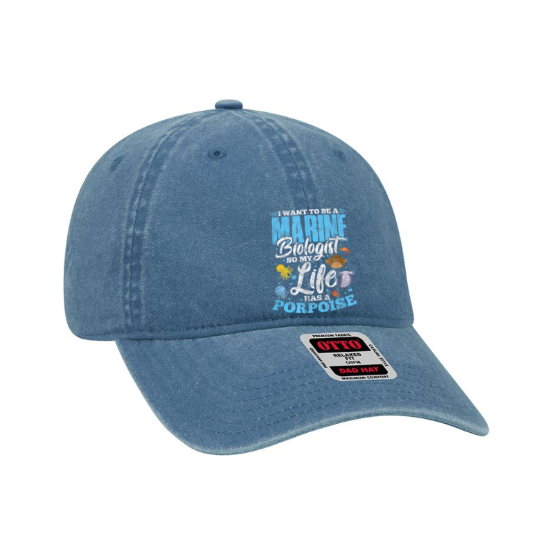 I Want To Be Marine Biologist So Life Has A Porpoise Grunge Dyed Cap | Artistshot