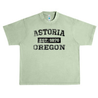 Astoria Oregon T Shirt Est. 1876 Black Lettering Urban Heavy T-shirt | Artistshot