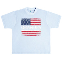 Grandpa Vintage Usa Flag Patriotic 4th Of July Urban Heavy T-shirt | Artistshot