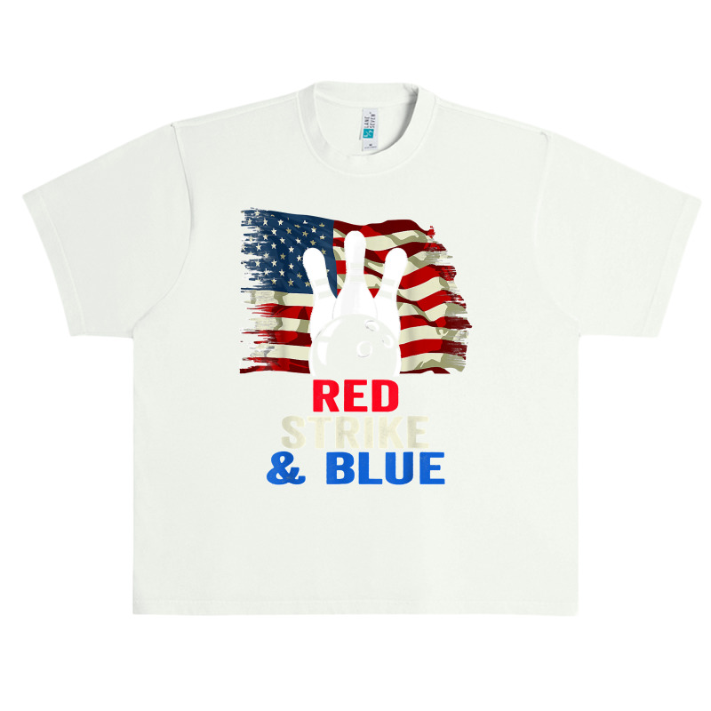 Patriotic Bowling 4th Of July Red Strike & Blue Usa Flag Urban Heavy T-shirt by MICHAELSCOTTREXEL | Artistshot