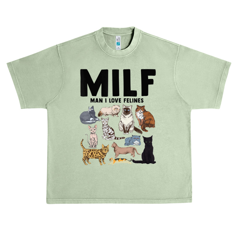 Milf Man I Love Felines Cat Vintage Urban Heavy T-shirt | Artistshot