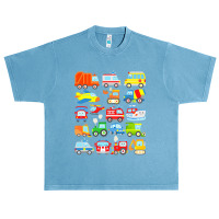 Cars And Trucks With Planes, Helicopter And Boat For Kids Urban Heavy T-shirt | Artistshot