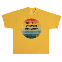 Womens World's Okayest Daughter Vintage Sunset 60s 70s V-neck Urban Heavy T-shirt | Artistshot