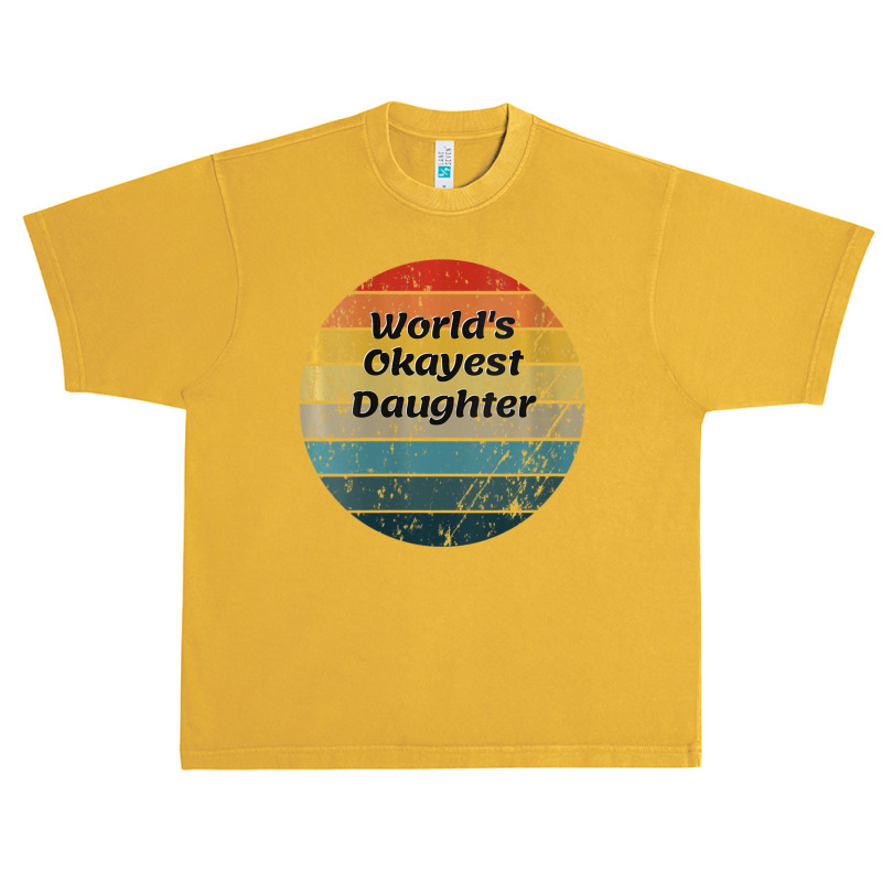 Womens World's Okayest Daughter Vintage Sunset 60s 70s V-neck Urban Heavy T-shirt | Artistshot