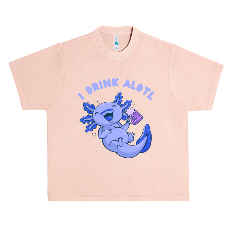 Cute Funny Axolotl Drinking Beer Urban Heavy T-shirt by Min05 | Artistshot