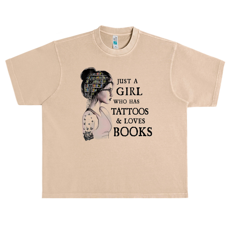 Just A Girl Who Has Tattoos And Loves Books Urban Heavy T-shirt by Min08 | Artistshot