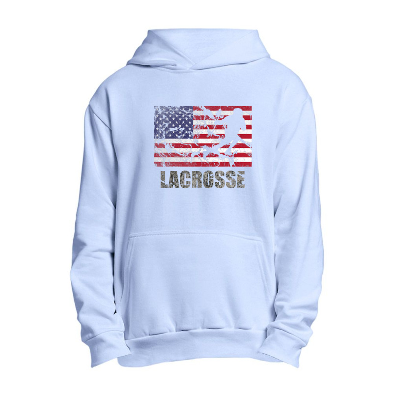 Lacrosse American Flag Usa Flag Fan Vintage Retro Urban Pullover Hoodie by degreesgunner | Artistshot