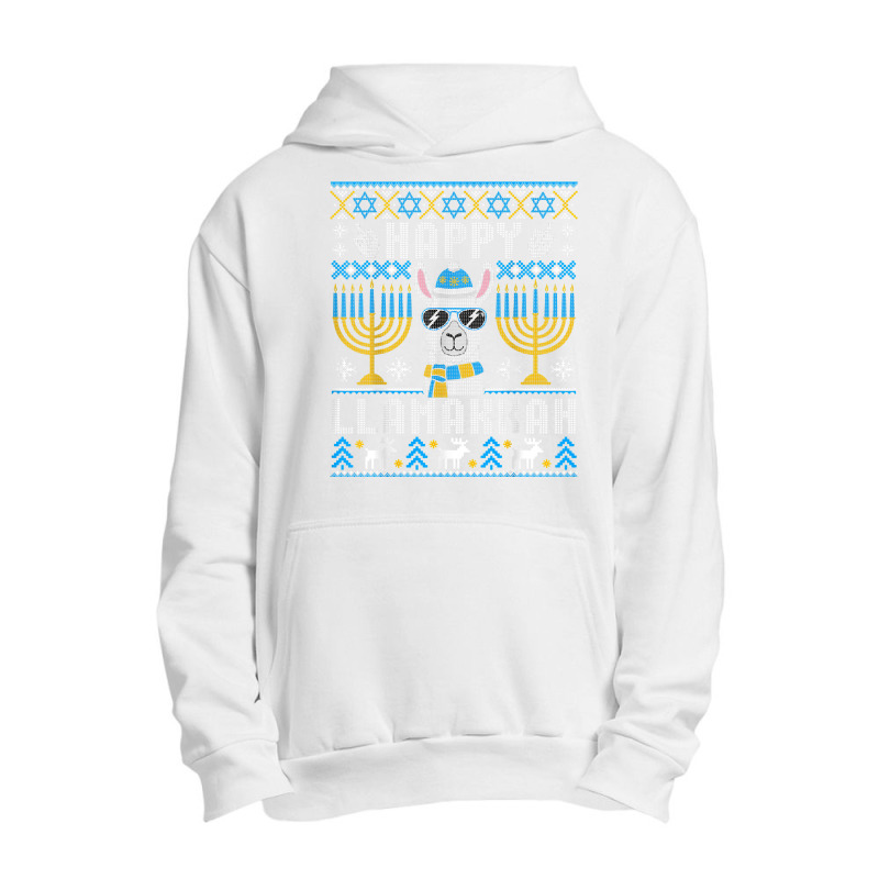 Happy Llamakkah Llama Ugly Hanukkah Ugly Sweater T Shirt Urban Pullover Hoodie | Artistshot